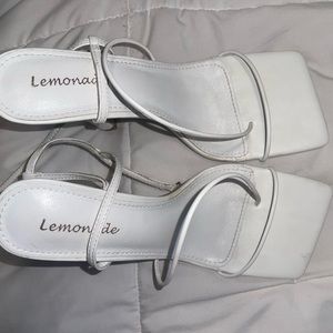 white strappy heels